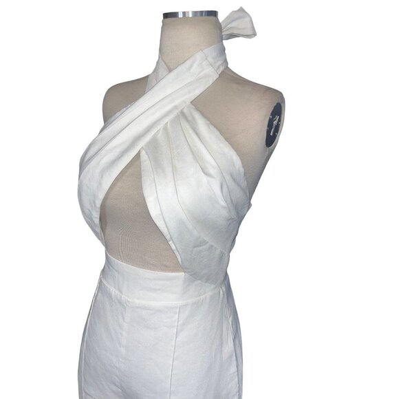 Milly Eda Linen Jumpsuit in White 2 New Womens Dressy Outfit - Picture 5 of 12